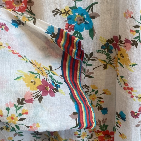 Johnny Was floral print white cotton blouse Small - Picture 3 of 5